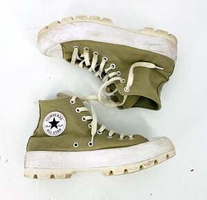 Converse Women's Sage Green High Top Lug Sole Platform Canvas Shoes 9 Surplus